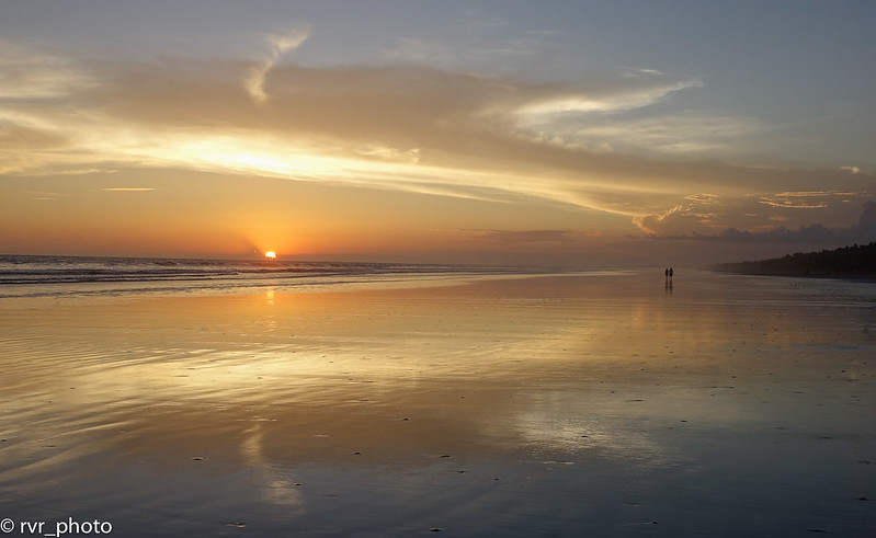 Sunset in beach Las Lajas, Panamá