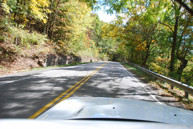 Highway 220 provides a wonderful scenic road trip for leaf peepers from Douthat State Park, Virginia