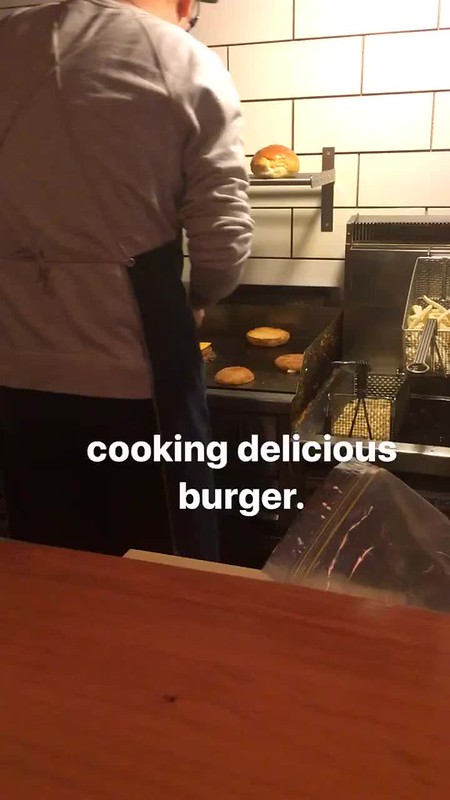cooking delicious hamburger