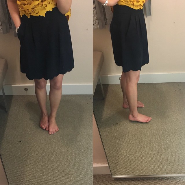  LOFT Pocket Scalloped Skirt, size 0 regular 