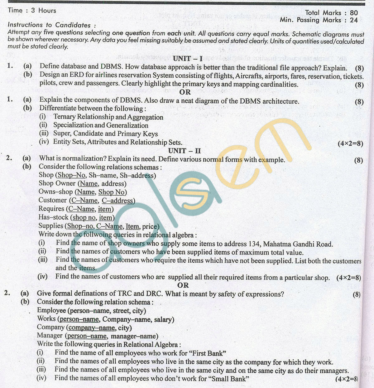 RTU: Question Papers 2014  5 Semester - EE - 5E5044