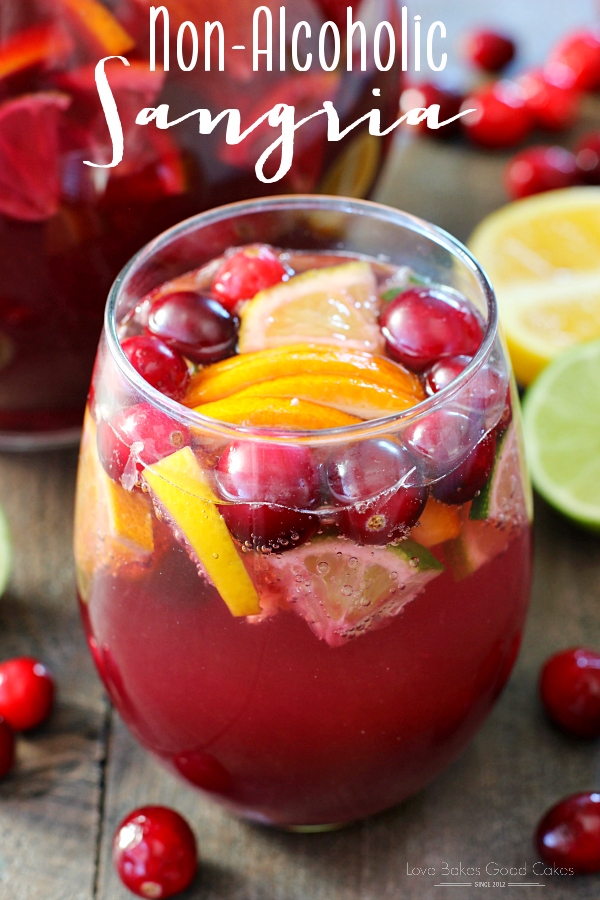 Non-Alcoholic Sangria in a glass with fresh fruit.