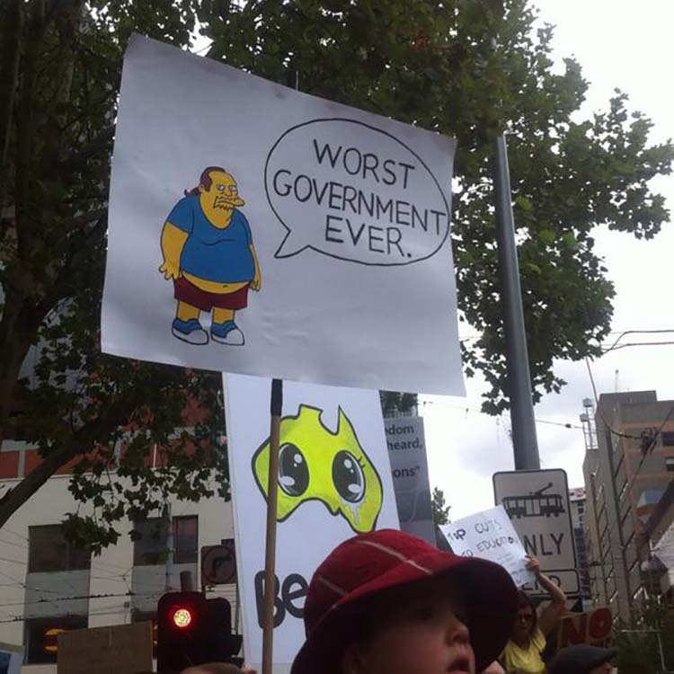 Witty & funny protest signs #4: Comic Book Guy