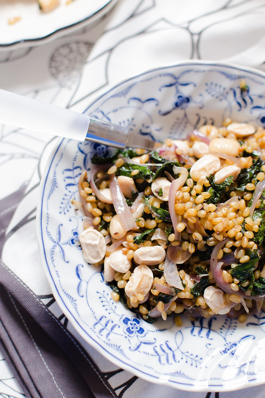 Wheat Berries, Kale and Butter Beans