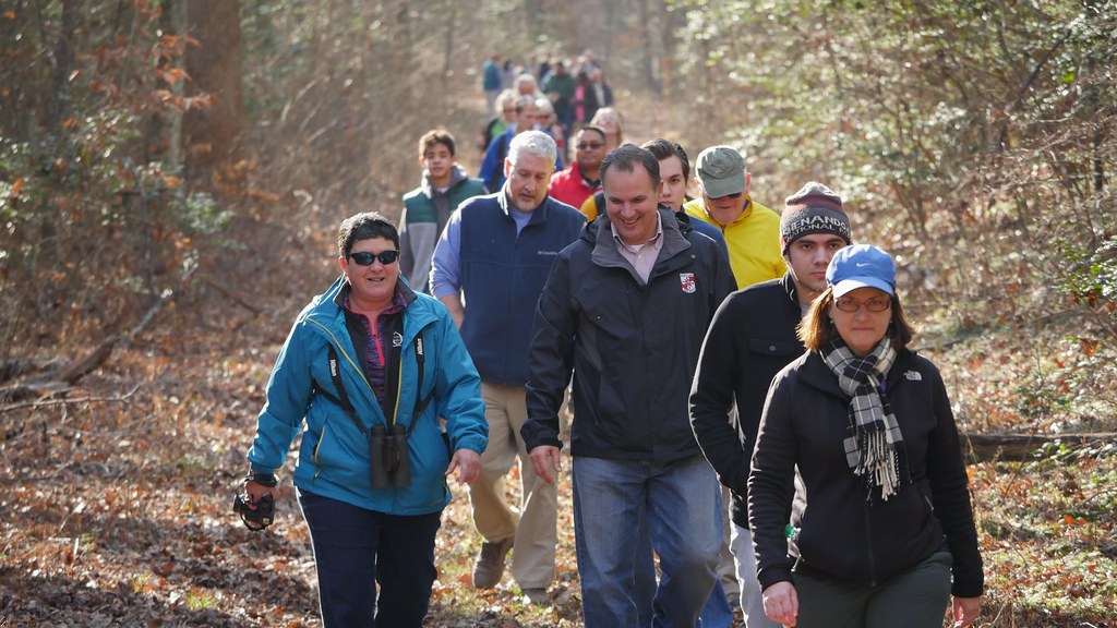 Photo of hikers, including Secretary Mark Belton