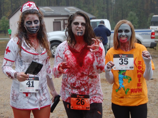 Runners are encourage to dress as zombies at Pocahontas State Park, Virginia