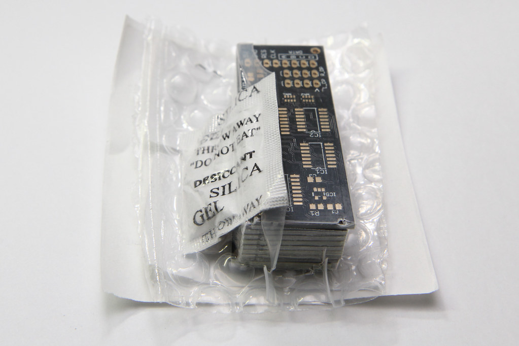 PCBs arrived in bubbly shrink-wrap