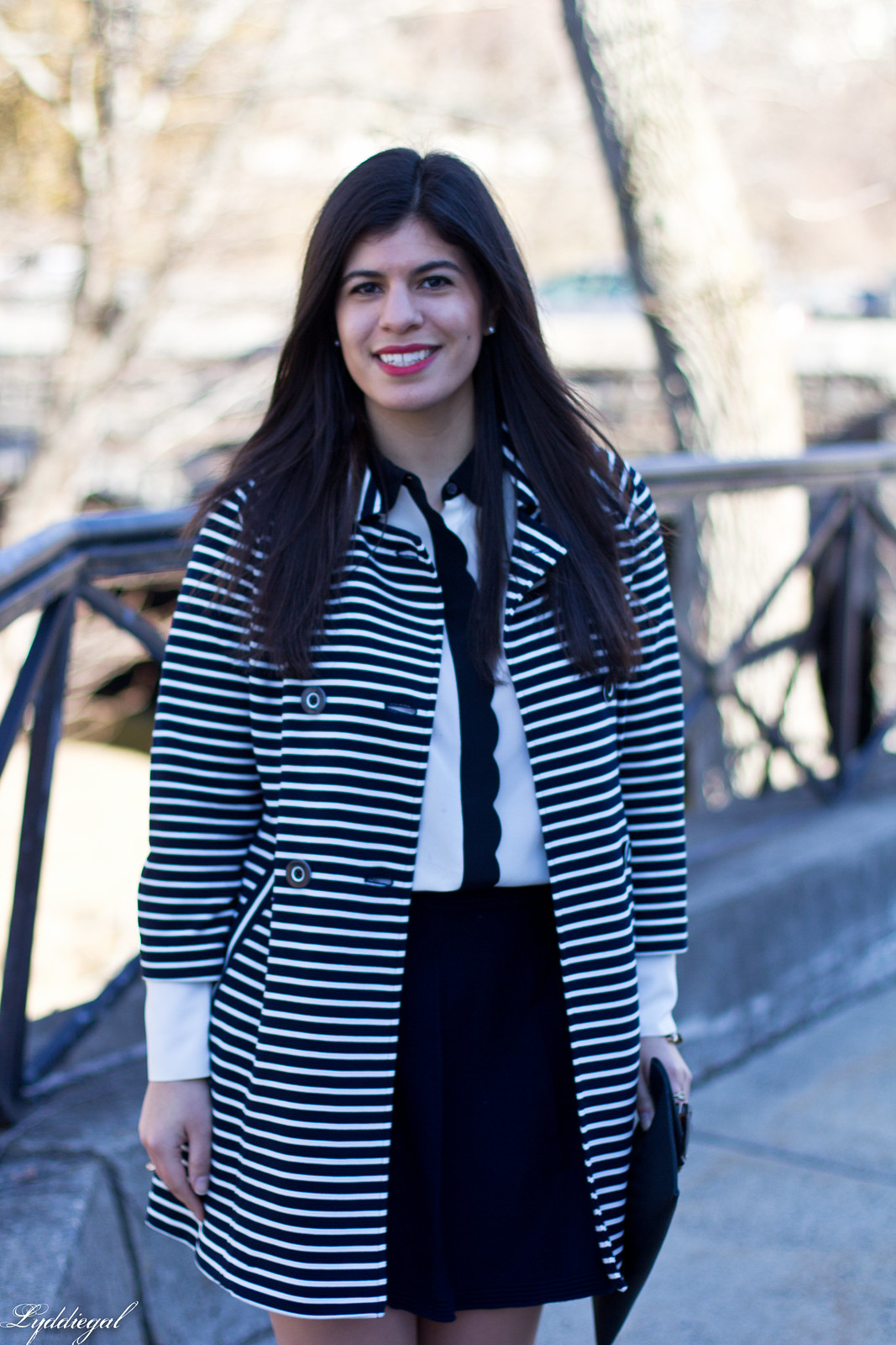 striped coat, scalloped blouse, navy skirt, anchor bracelet-3.jpg