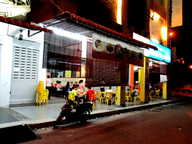 Colourful Cafe by night
