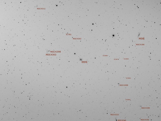 M99 周辺の銀河マップ (2017/3/5 02:13)