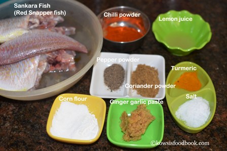 Ingredients for fish fry