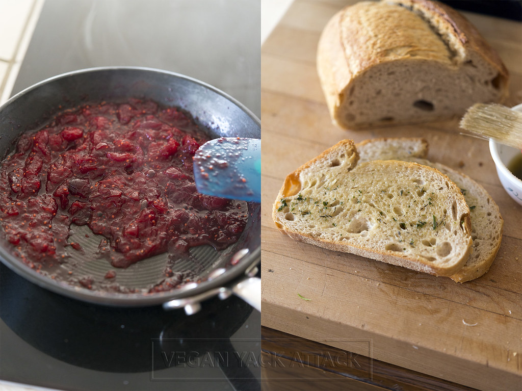 Cranberry Relish and Garlic Herb Buttered Bread