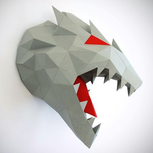 3D Paper Dragon Head