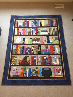 Finished quilt- the 2015 Project of Doom from Fandom in Stitches, designed by Jennifer Ofenstein, pieced by me, quilted by Shannon Shaw