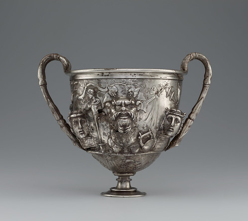 Roman, Cup with Masks (one of a pair), 1–100 AD, silver, Bibliothèque nationale de France, département des monnaies, médailles et antiques, Paris. © The J. Paul Getty Museum