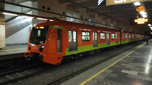 Mexico City Metro FE07/10 series in Ermita station, Mexico City, Mexico /Jan 27, 2017