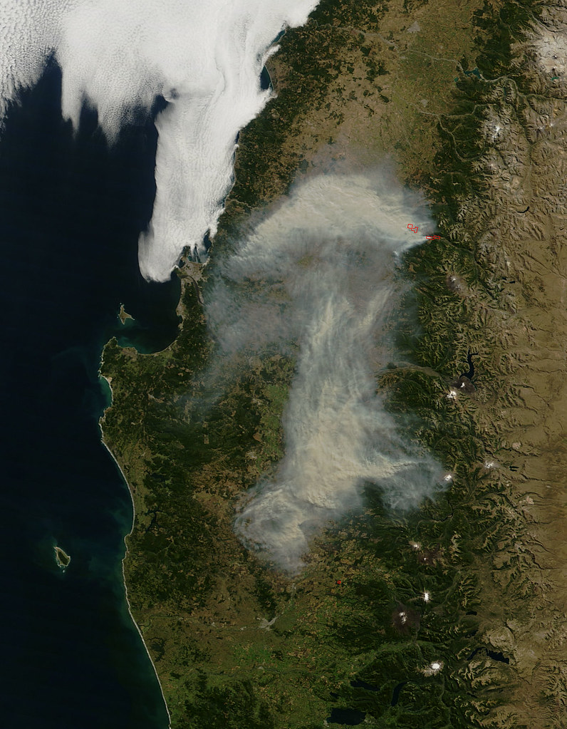2010年的智利野火，外太空也清晰可見。NASA(CC BY 2.0)
