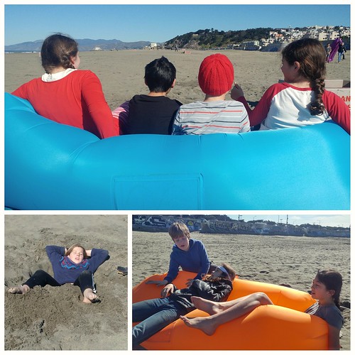 Bonding at Ocean Beach as they listened to immigrant stories and The Dragon's Child