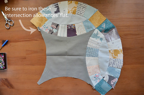 9. Also, make sure when ironing that the excess intersection fabric is flat.
