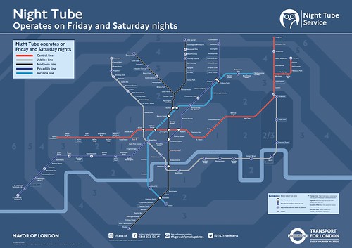 Your Guide to the London Tube - night tube map