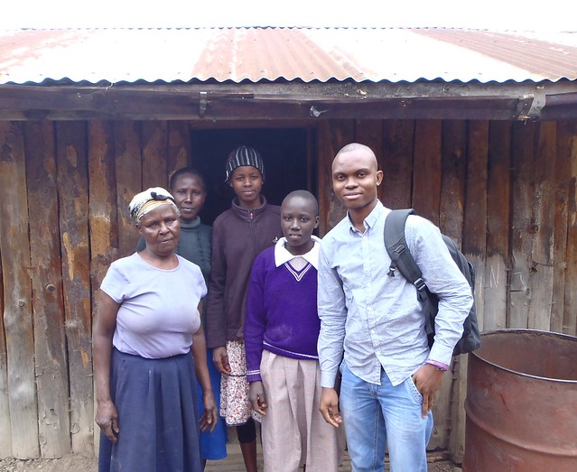 Hemed with Njeri & her family