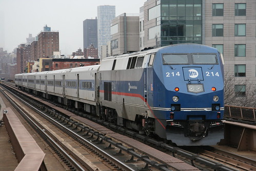 Metro-North Railroad GE P32AC-DM series in 125th street station, New York, New York, US /Jan 31, 2017