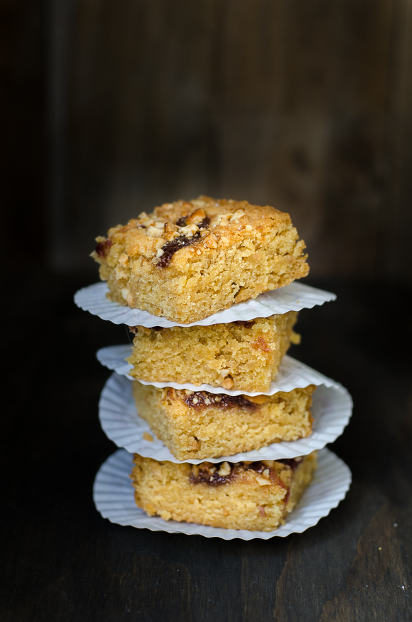 Salted Peanut Butter and Jam Blondies