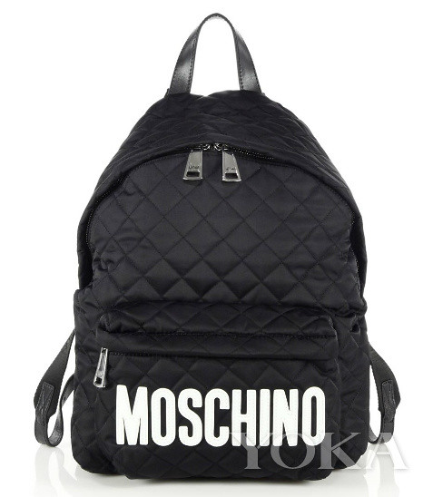 MOSCHINO black rhombic early autumn 2015 series letters Logo backpack RMB 4,990