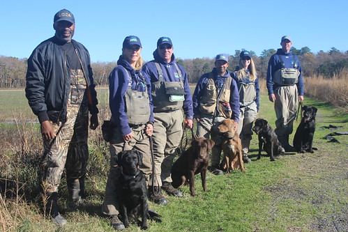 Detector dogs with their handlers from the Delmarva Peninsula.