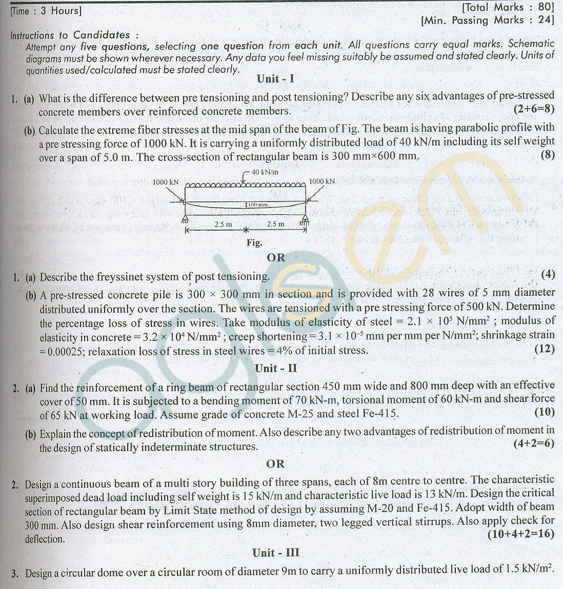 RTU: Question Papers 2014  6 Semester - CE - 6E3033