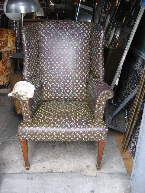 Chair with fake Louis Vuitton upholstery | It says LD or DL,… | Flickr - Photo Sharing!