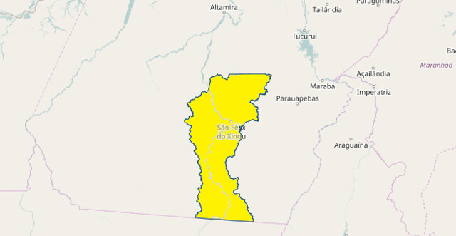 Inundações provocam situação de emergência em São Félix do Xingu, Mapa São Felix do Xingu