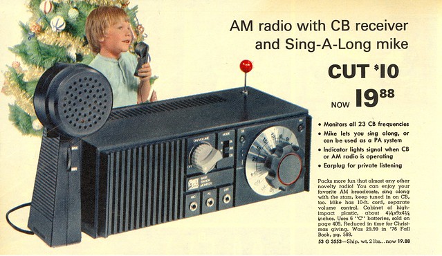 AM Radio with CB Receiver and Sing-a-Long Mike - Montgomery Ward Christmas Catalog - 1976