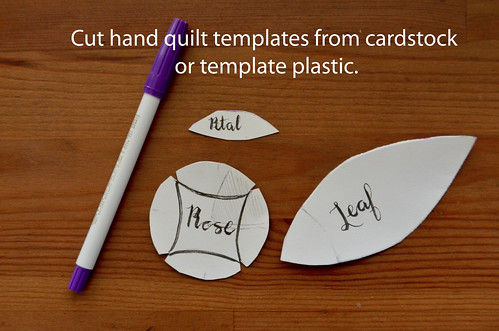 1. Cut hand quilting templates out of card stock