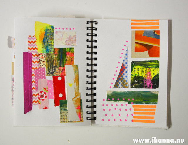 Warm Up Collage Notebook spread, by @ihanna #artbook
