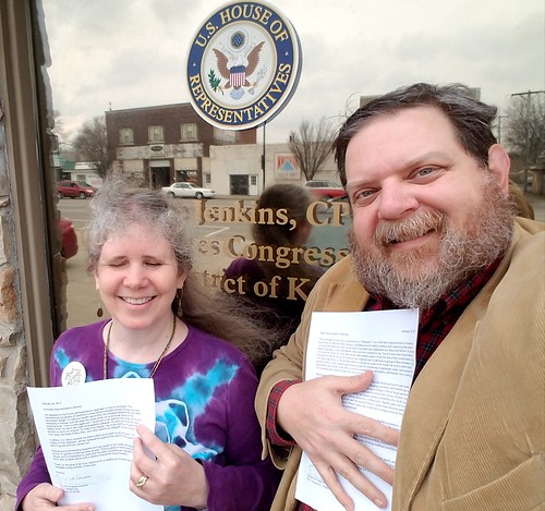 Delivering letters to our Representative, Lynn Jenkins. w8 February 2017