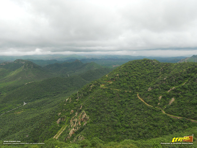 Aravali Mountain range from Monsoon Palace or Sajjangarh Palace in Udaipur, Rajasthan, India