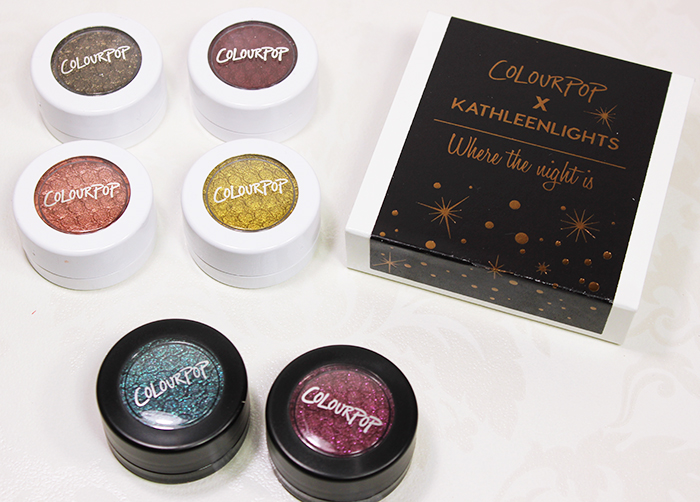 ColourPop Kathleen Lights Where the night is and Patchwork and Babykins Super Shock eyeshadows