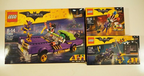 LEGO Batman Movie sets - Joker's Notorious Lowrider, Catwoman's Catcycle Chase & Joker's Balloon Escape