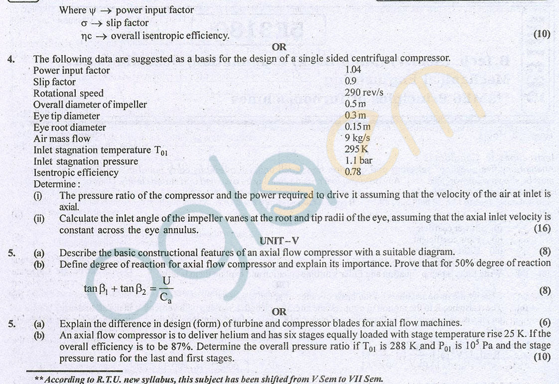 RTU: Question Papers 2013 - 5 Semester - ME - 5E3180