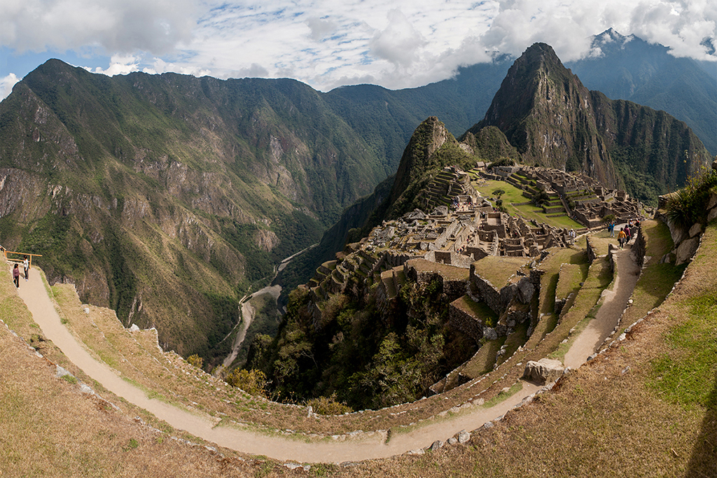 View Of The Machu Picchu Ruins From A Terrace, Peru