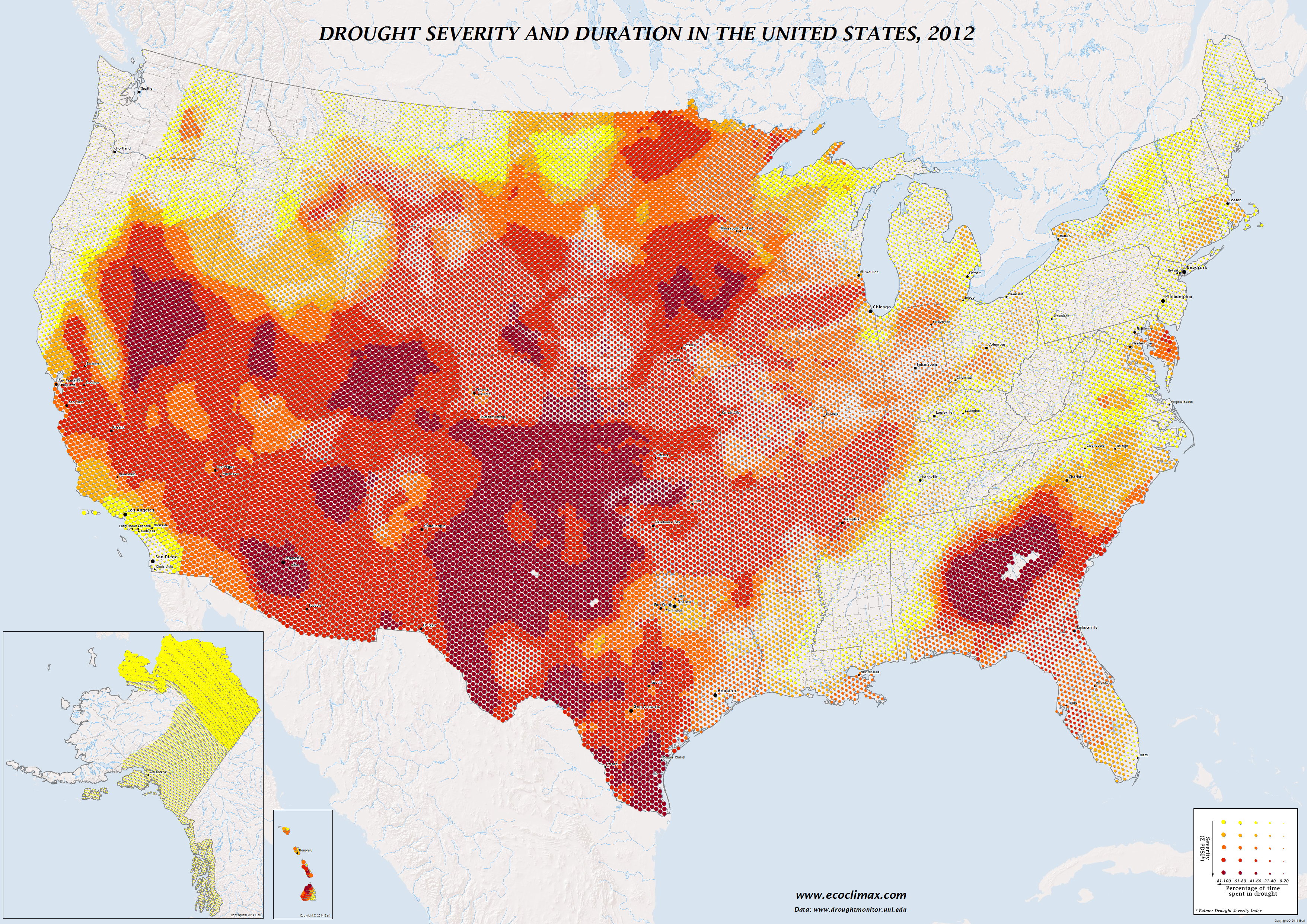 Drought severity & duration in the U.S, 2012
