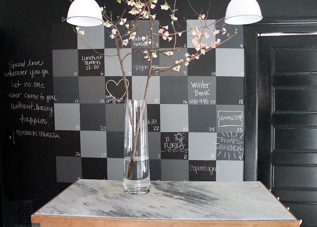 DIY Checkerboard Chalkboard Wall