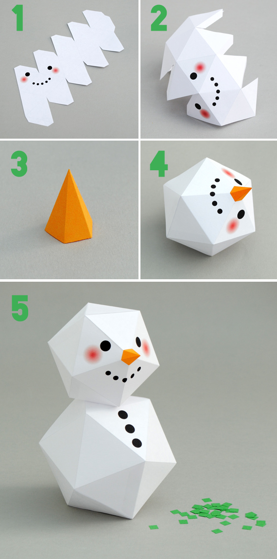 Оригами снеговик из бумаги своими руками
