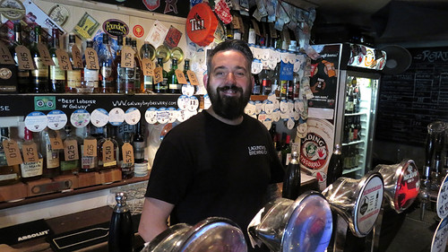 The bartender at the Salt House, a Galway Bay craft beer pub in Galway, Ireland