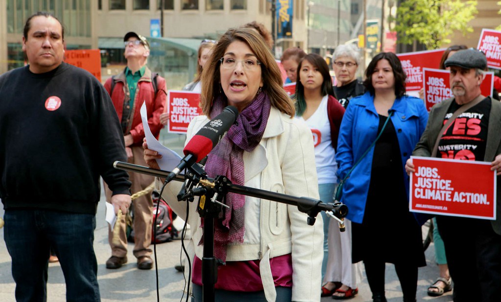 加拿大社運圈今年協力發起了一連串行動，並且發表《跳躍宣言》，目標推動國家朝完全停用石化燃料轉型，克萊恩是其中要角。（Milan Ilnyckyi/Flickr/CC）