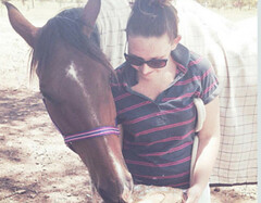 Alyssa Knee with her Lordotic Horse, Spike
