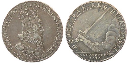 1626 Charles I coronation medal obverse