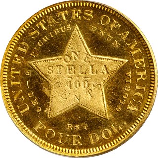 1879 $4 Stella reverse