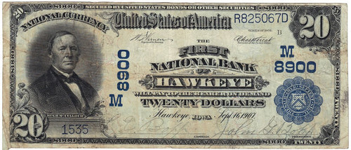 Hawkeye IA National Bank Note